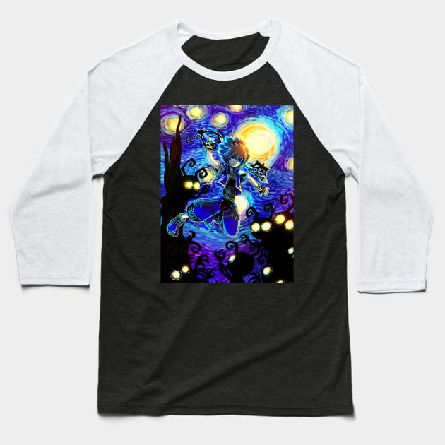 Starry Sora Night Baseball T-Shirt by KatIvyArt